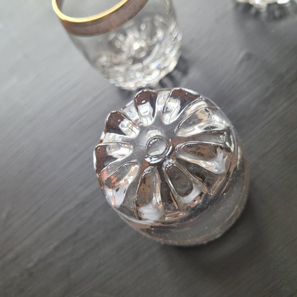 Vintage Pasabahce Gold Rimmed Roly Poly Low Ball Liquor Glasses Set Of 5 - Picture 7 of 13